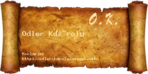 Odler Károly névjegykártya
