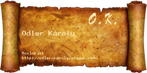 Odler Károly névjegykártya